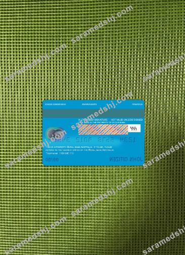 Australia Rural bank mastercard photolook back